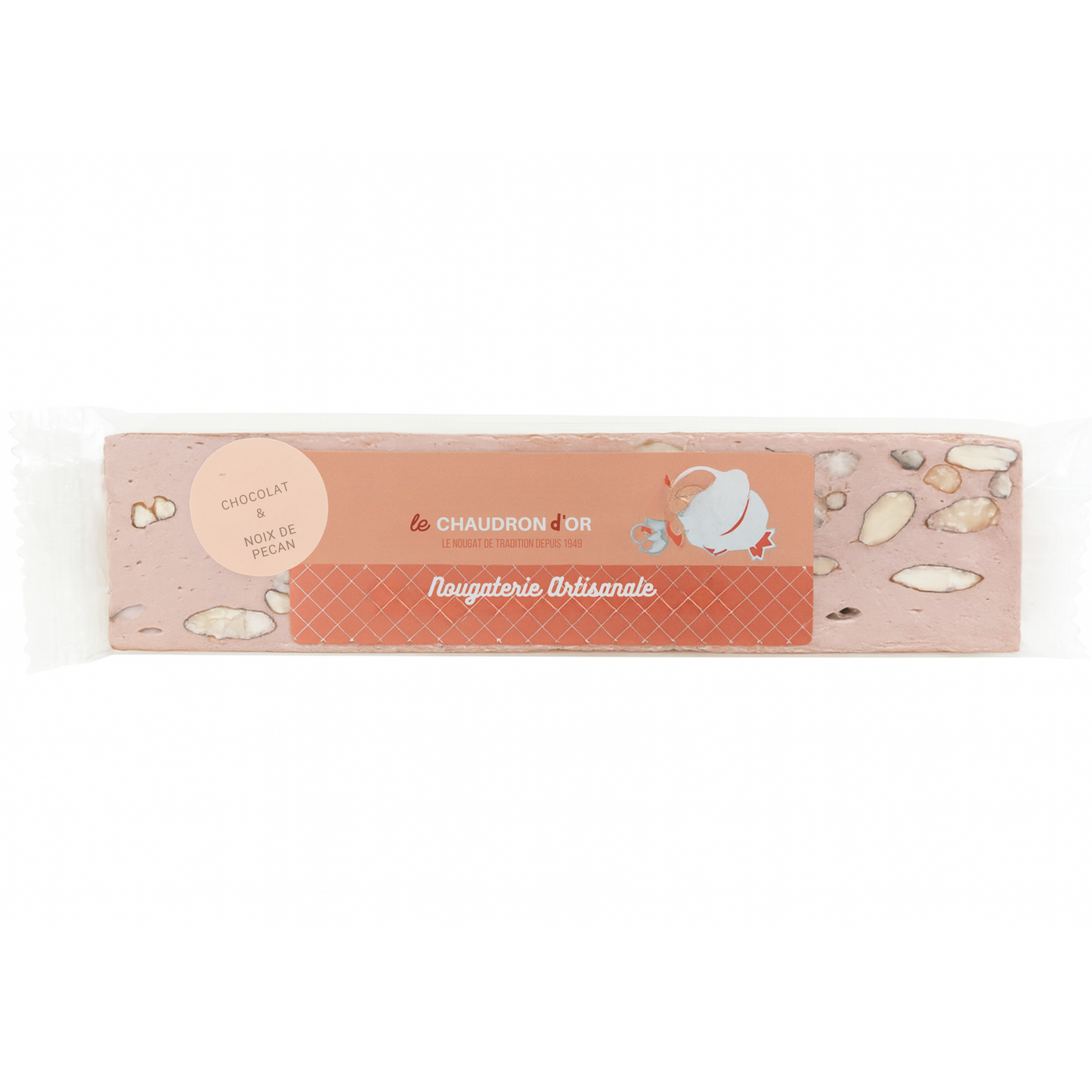 Barre de nougat chocolat, amandes & noix de pécan – 100 g