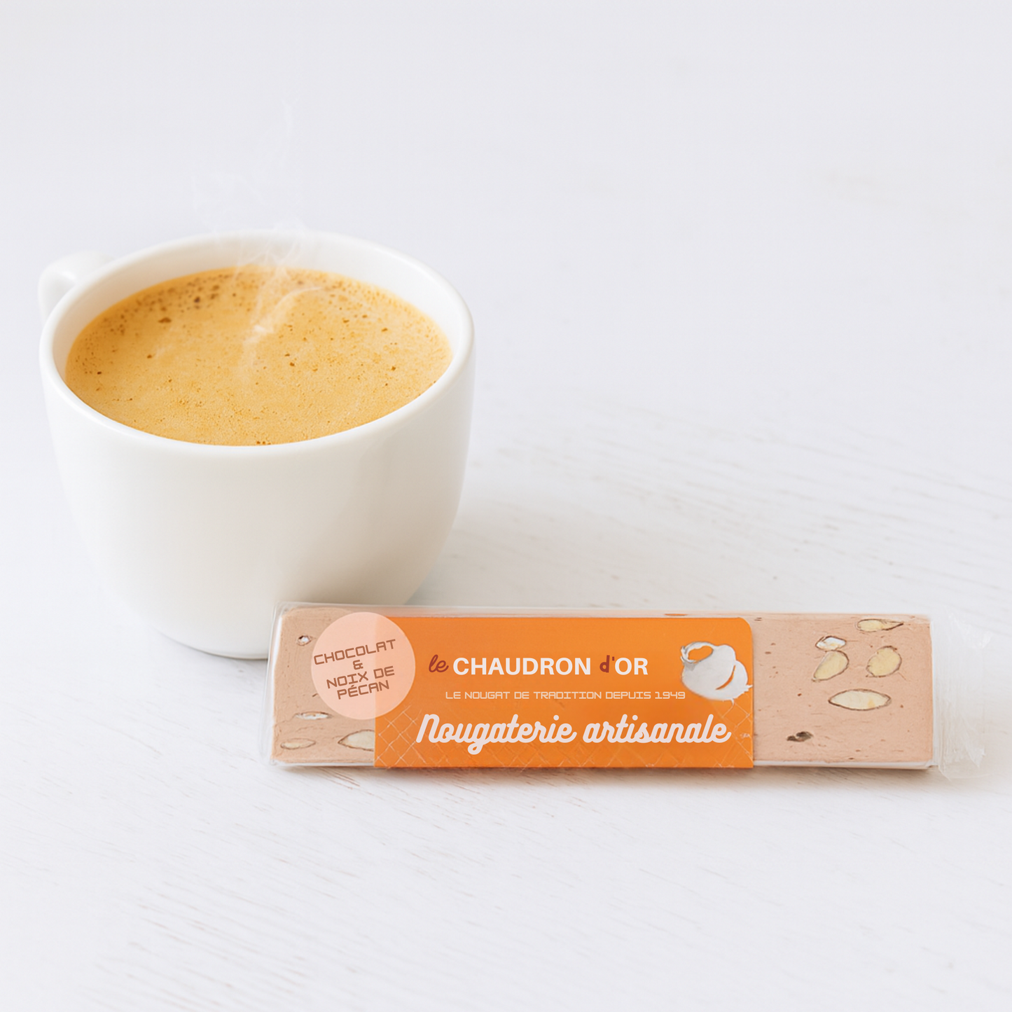 Barre de nougat chocolat, amandes & noix de pécan – 100 g