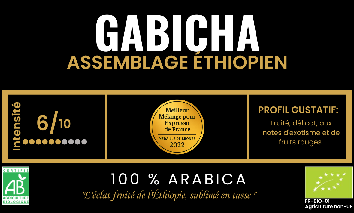 Gabicha – Café Bio d’Exception d’Éthiopie, Médaille de Bronze 2022 - 250g