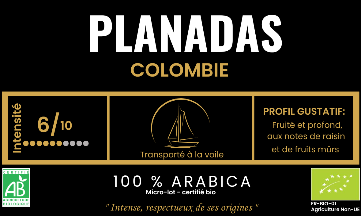 Planadas – Café Bio de Haute Altitude - Transporté à la Voile - 250g