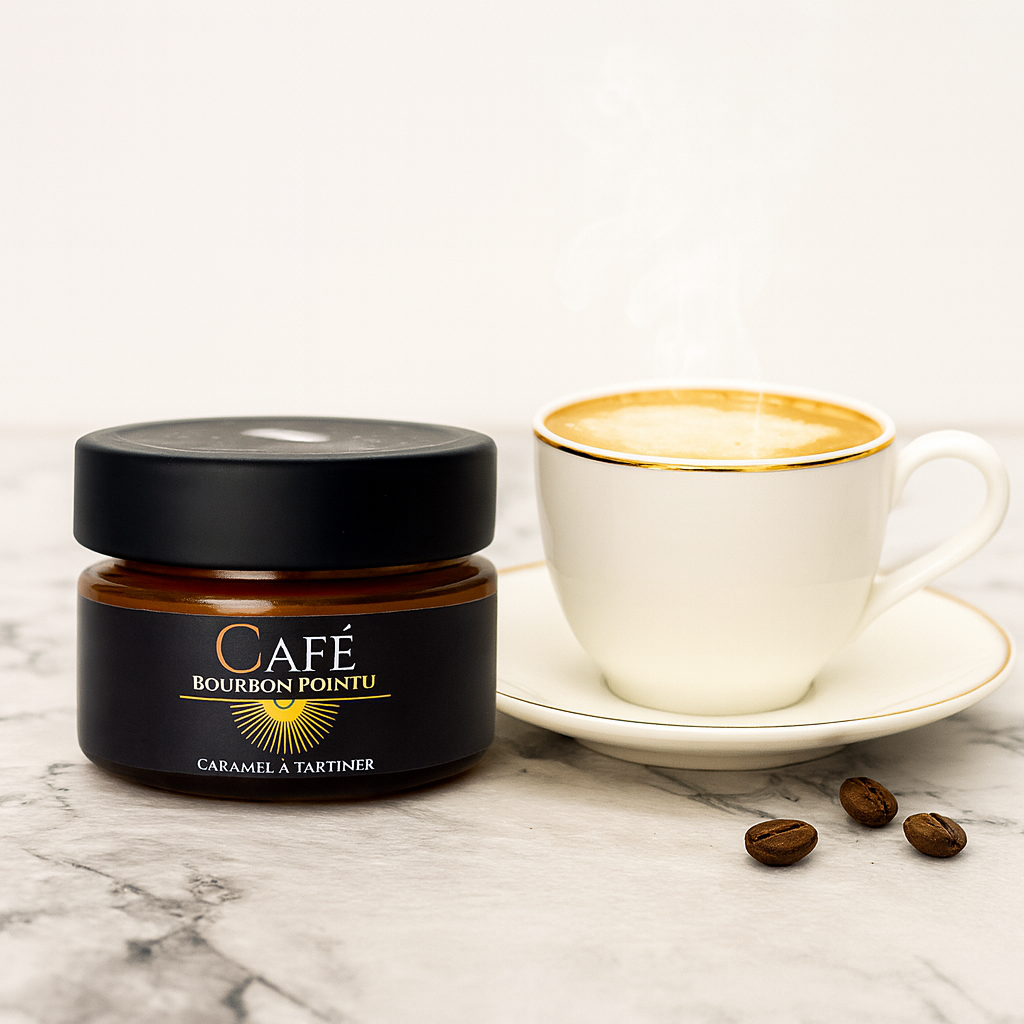 Caramel à tartiner au Café Bourbon – Pot 110 g