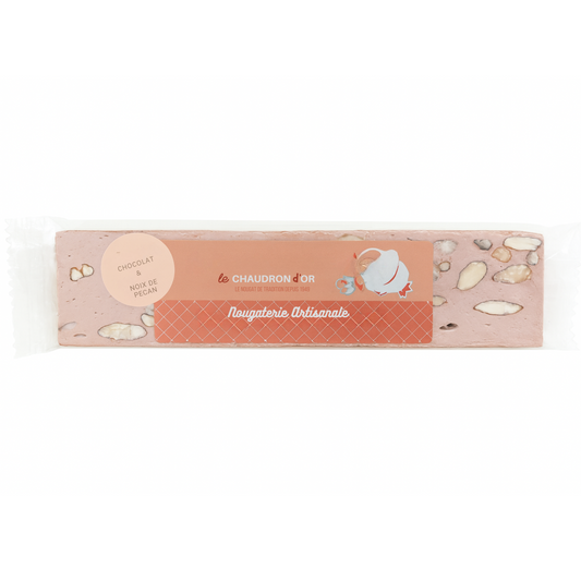 Barre de nougat chocolat, amandes & noix de pécan – 100 g