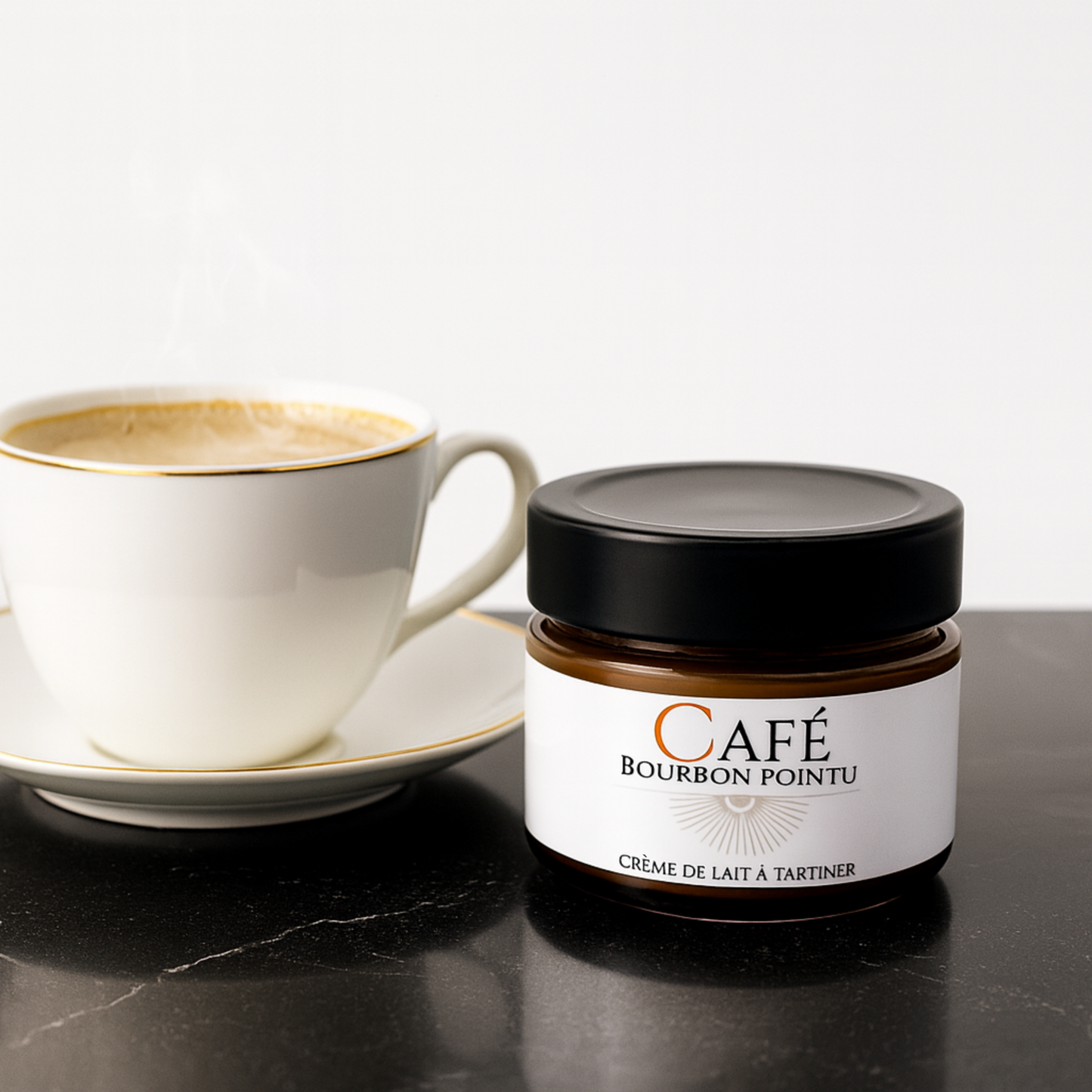 Crème de lait artisanale au Café Bourbon Pointu – Pot 110 g
