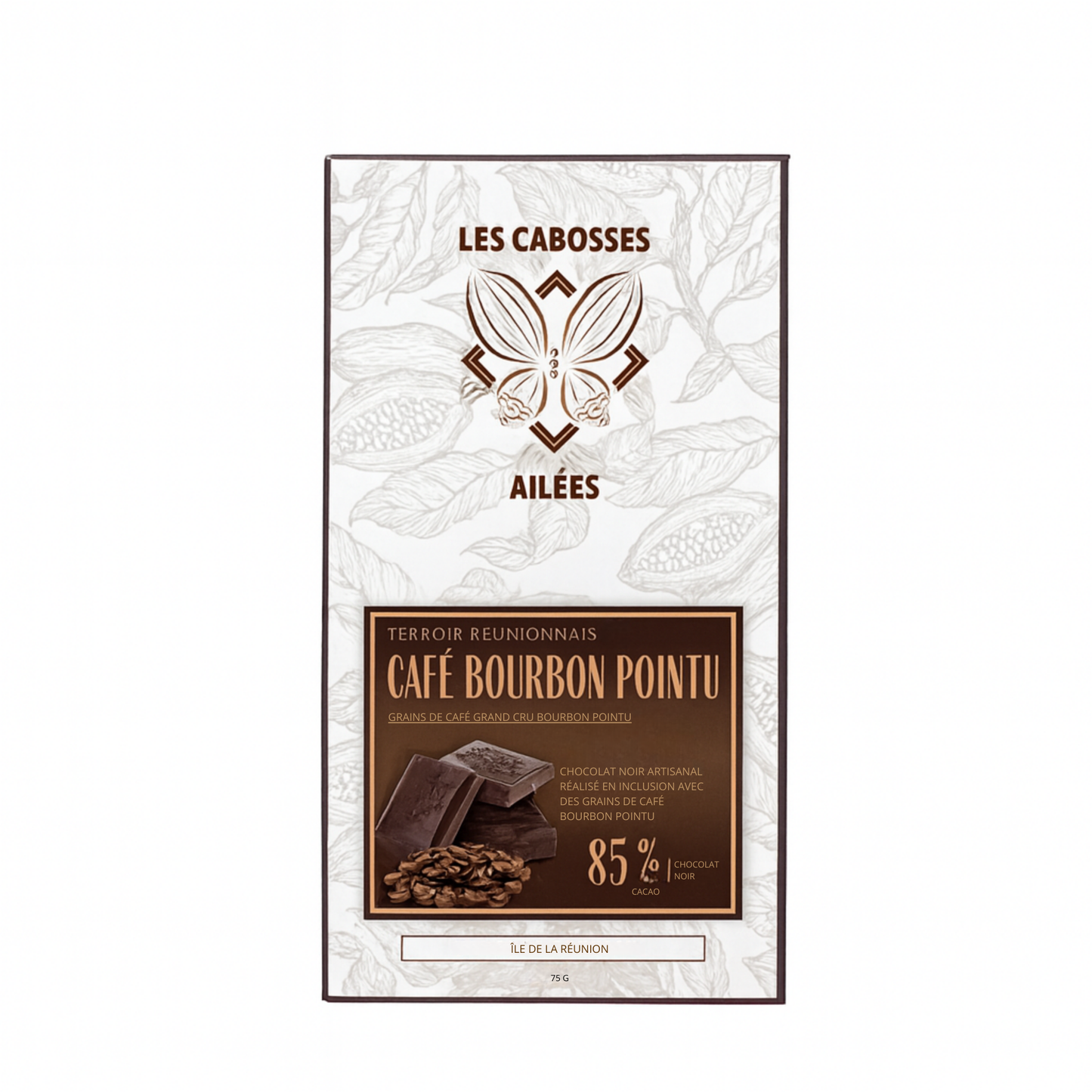 Chocolat Noir 85% Cacao aux Éclats de Café Bourbon 75 g