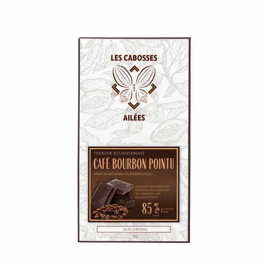 Chocolat Noir 85% Cacao aux Éclats de Café Bourbon 75 g